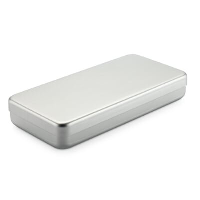 Kiste Alubox, Flach, Silberfarben