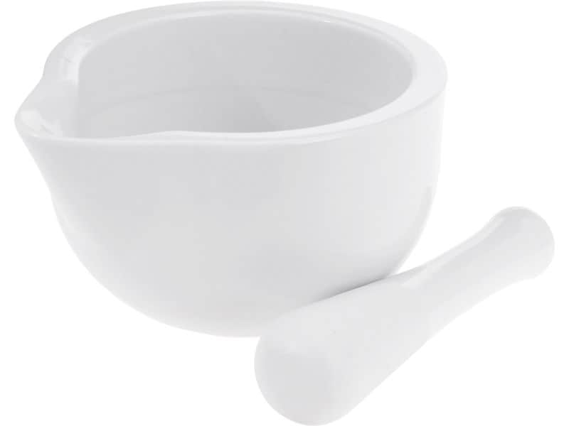 FURBER Mörser mit Stössel 11 cm, Porzellan Stampfer aus Porzellan