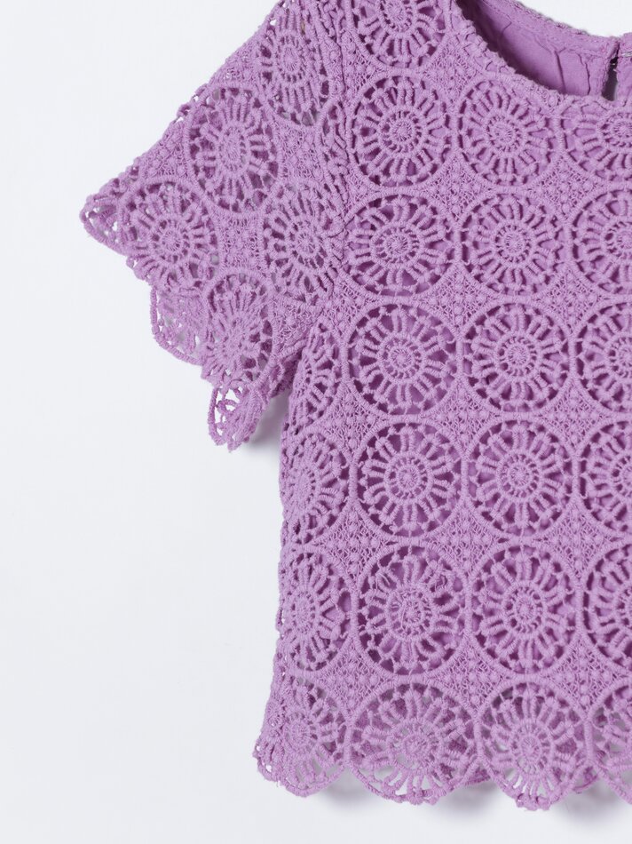 Blusa de crochê - Roxa