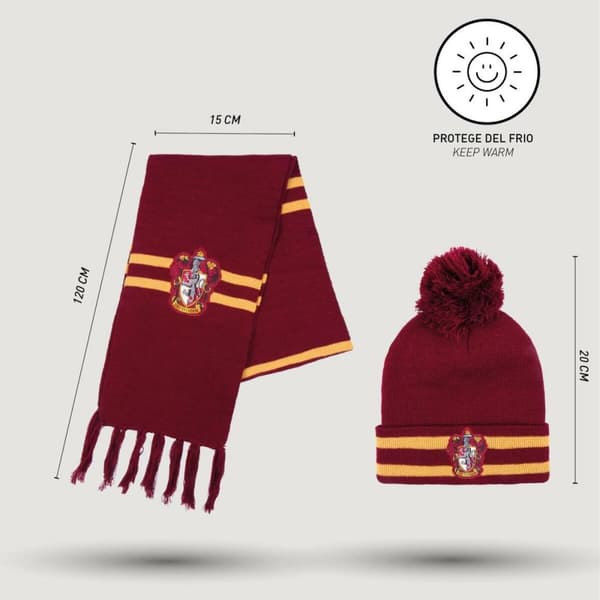 Hatt og Skjerf Harry Potter Rød
