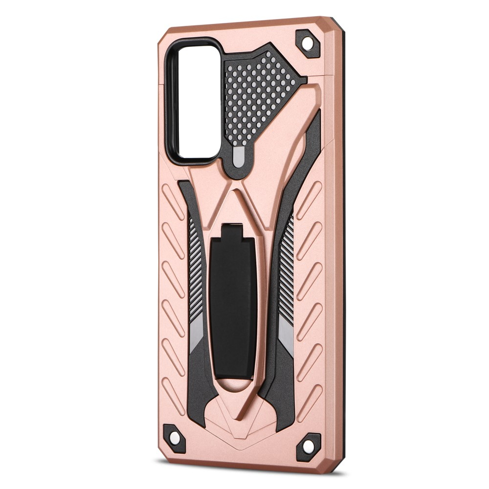 Samsung Galaxy S21 FE 5G Hybrid Hardcase Hülle   Kickstand Aufsteller - Roségold / Schwarz