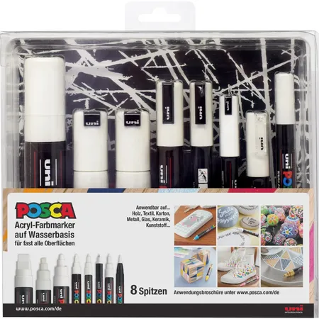 Posca Marker UNI POSCA 8er Spitzenset weiß