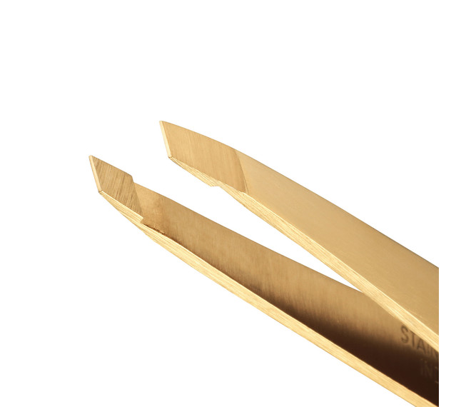 Tweezerman Ultra Präzision Pinzette Schräg, Gold