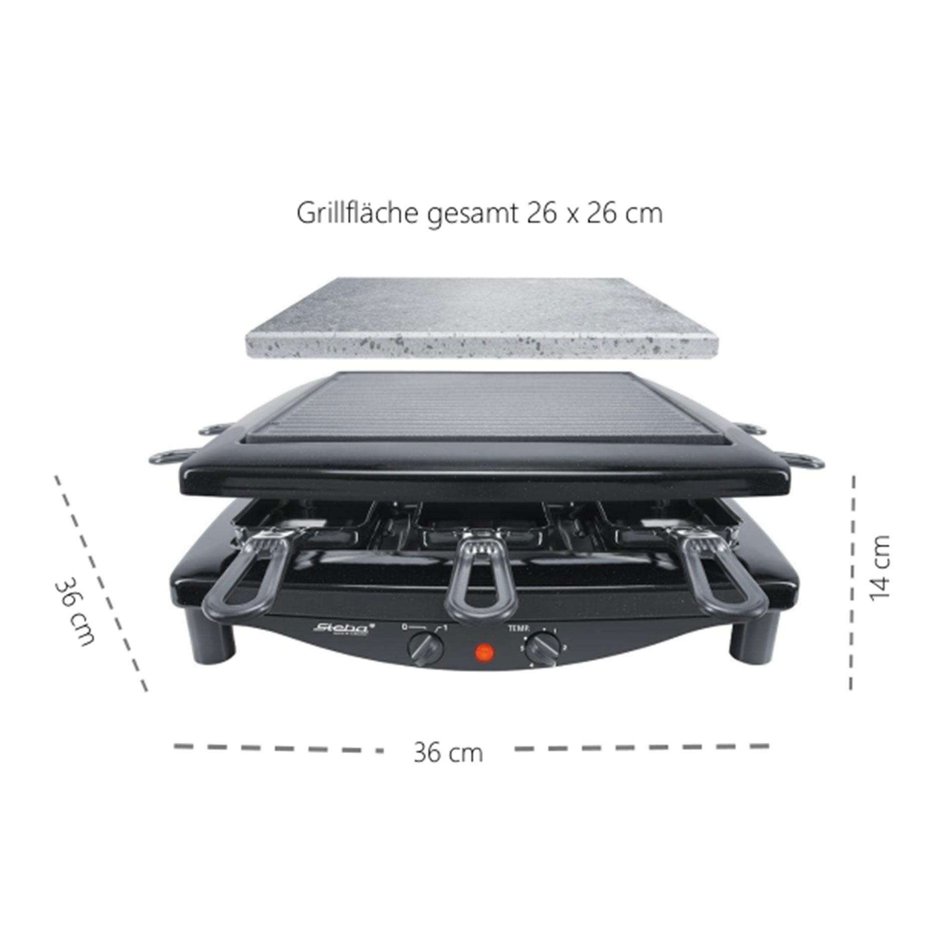 STEBA Raclette RC 3 PLUS - schwarz - 1450 Watt