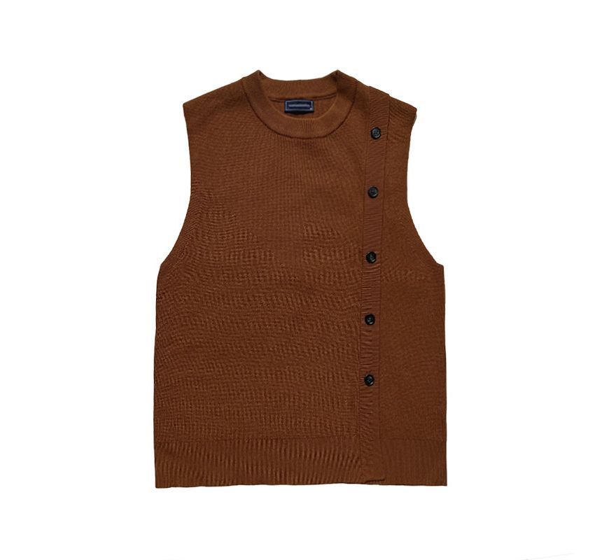 Andrei - Effen vest met knoopjes