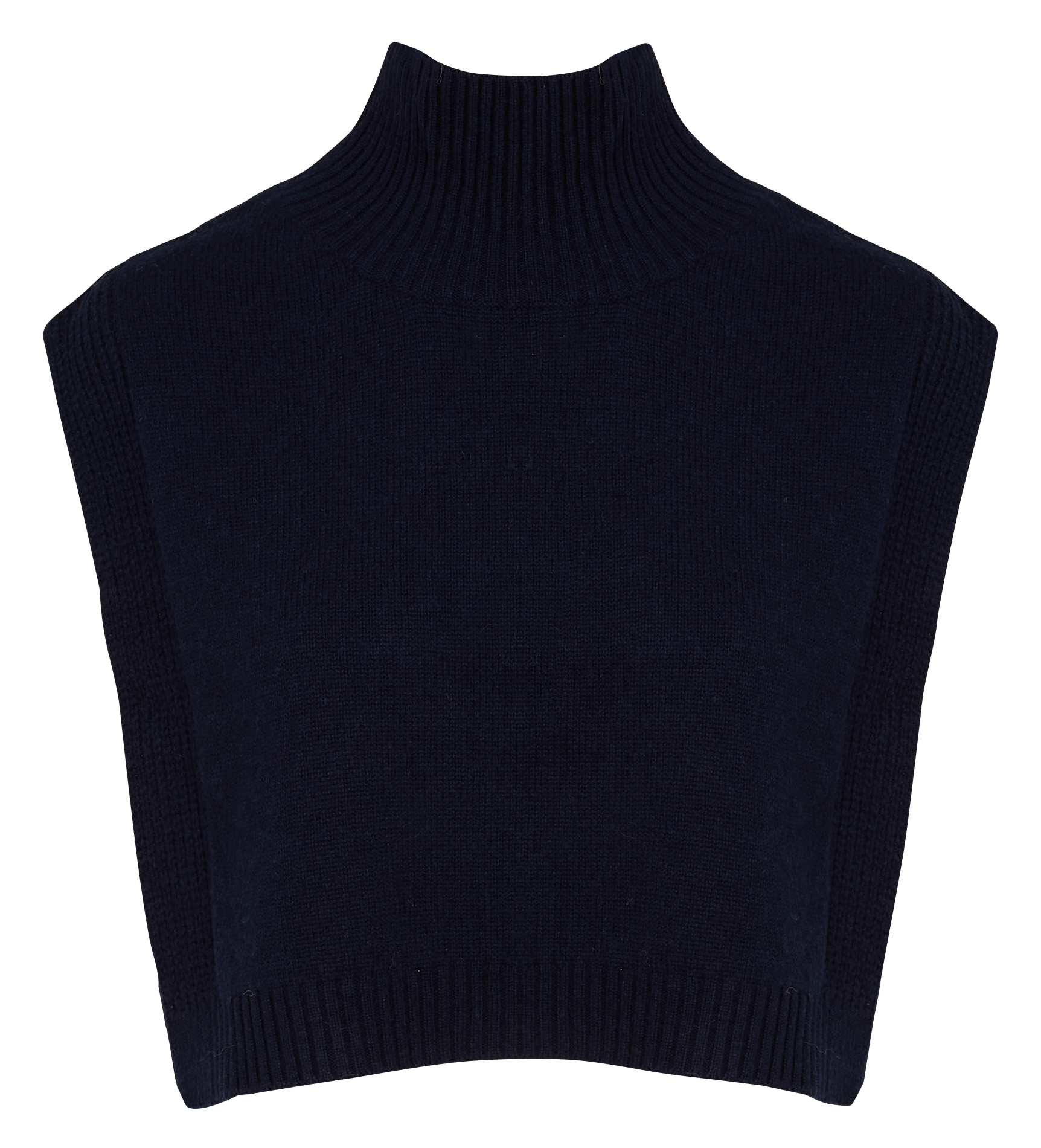 YSEE - Poncho col montant en laine mélangée | Bleu