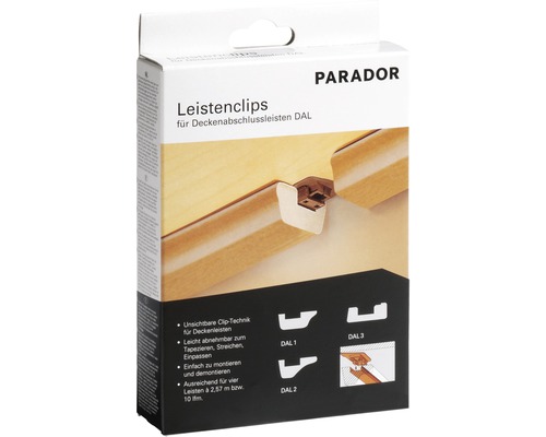Afwerkingsclip voor plafondlijsten