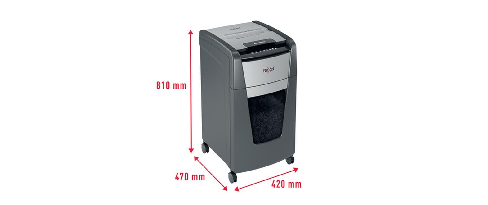 Aktenvernichter Rexel Optimum AutoFeed+ 225X, P-4<br>Automatischer Schredder (auto) für sichere Vernichtung vertraulicher Unterlagen (bis zu 225 Blatt)