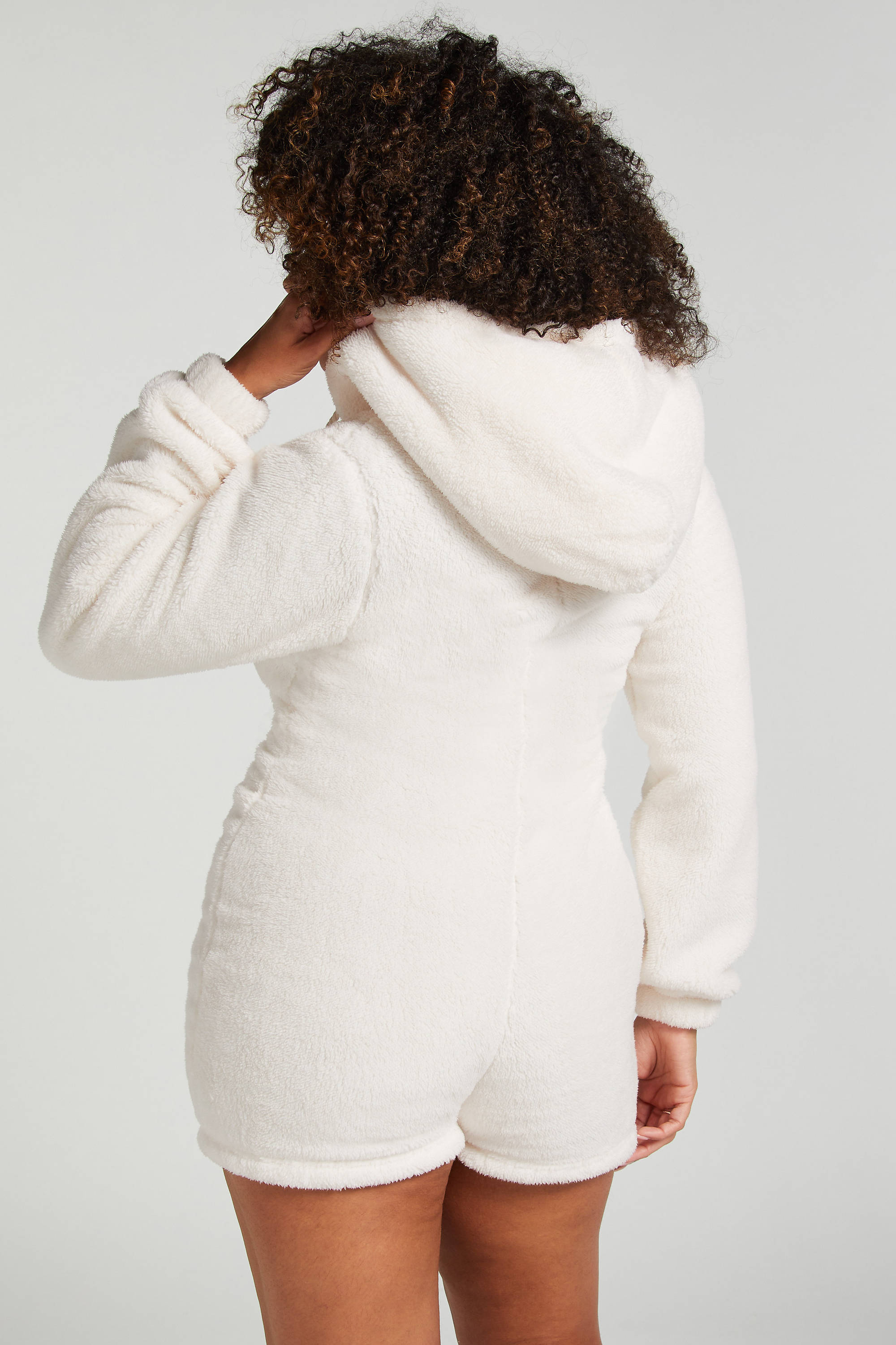 Hunkemöller teddy onesie met capuchon gebroken wit