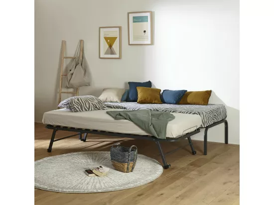 Sommier gigogne 70x190 cm metal gris STRATA