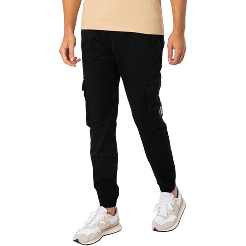 Calvin Klein Jeans - Pantalones Pitillo Cargo Lavados Negro