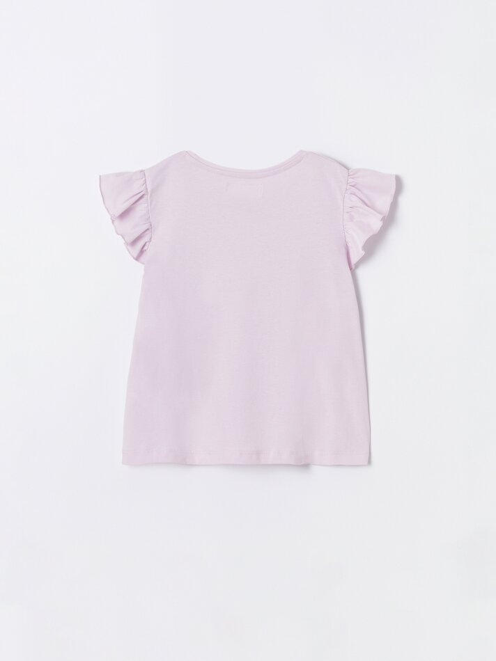 Conjunto de pijama com bordado suíço - Rosa claro