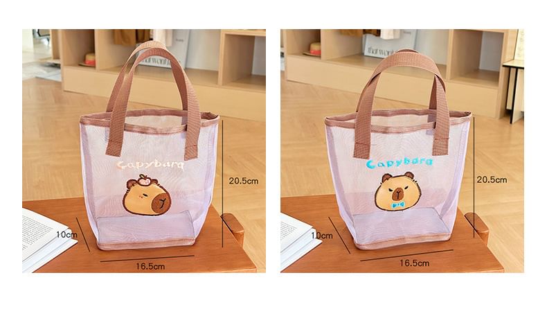 Eranso - Capybara Print PVC Tote Bag