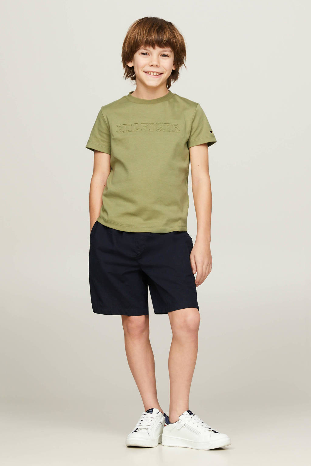 Tommy Hilfiger T-shirt met logo mosgroen