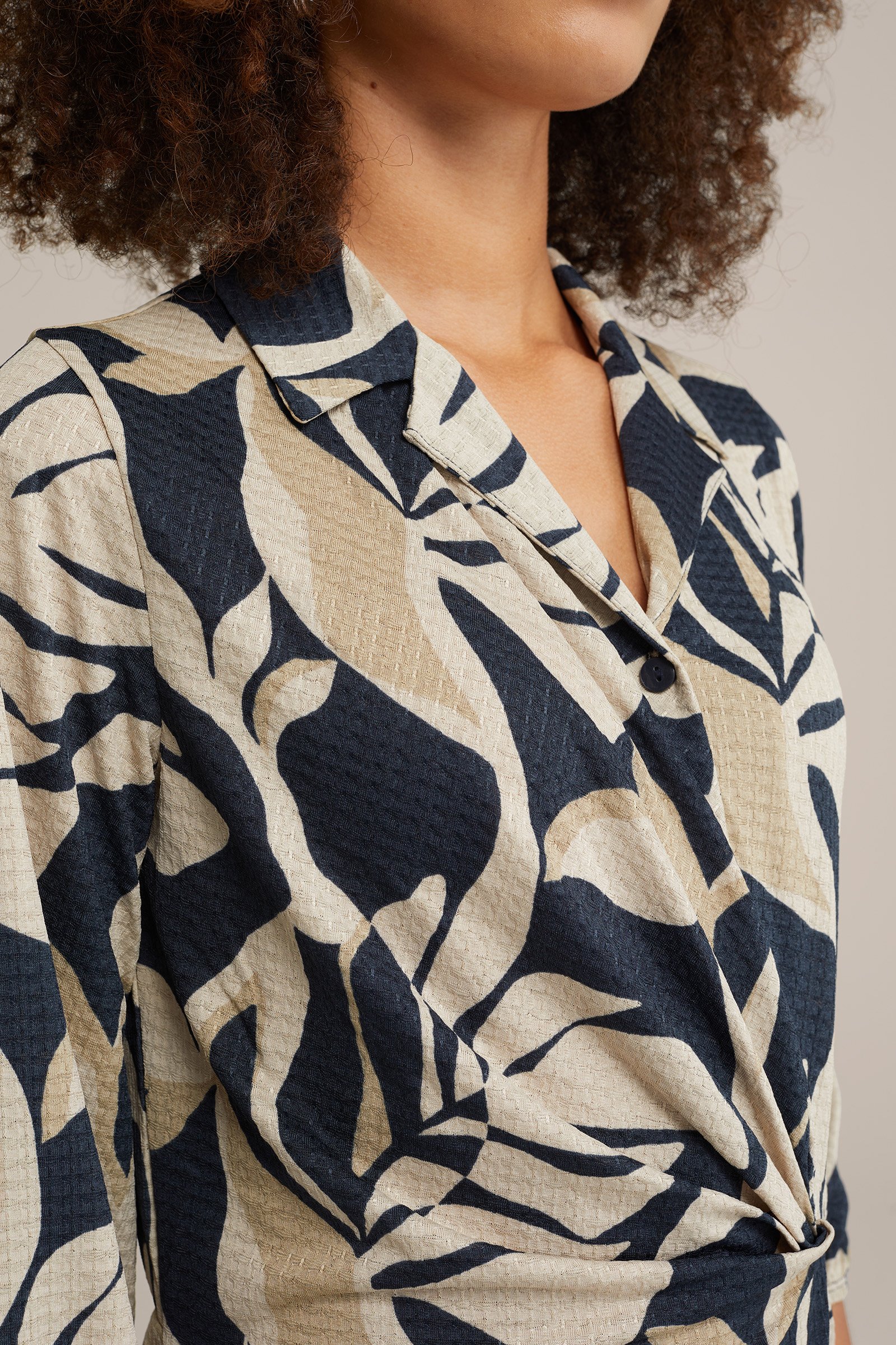 jurk met dessin WE Fashion Beige