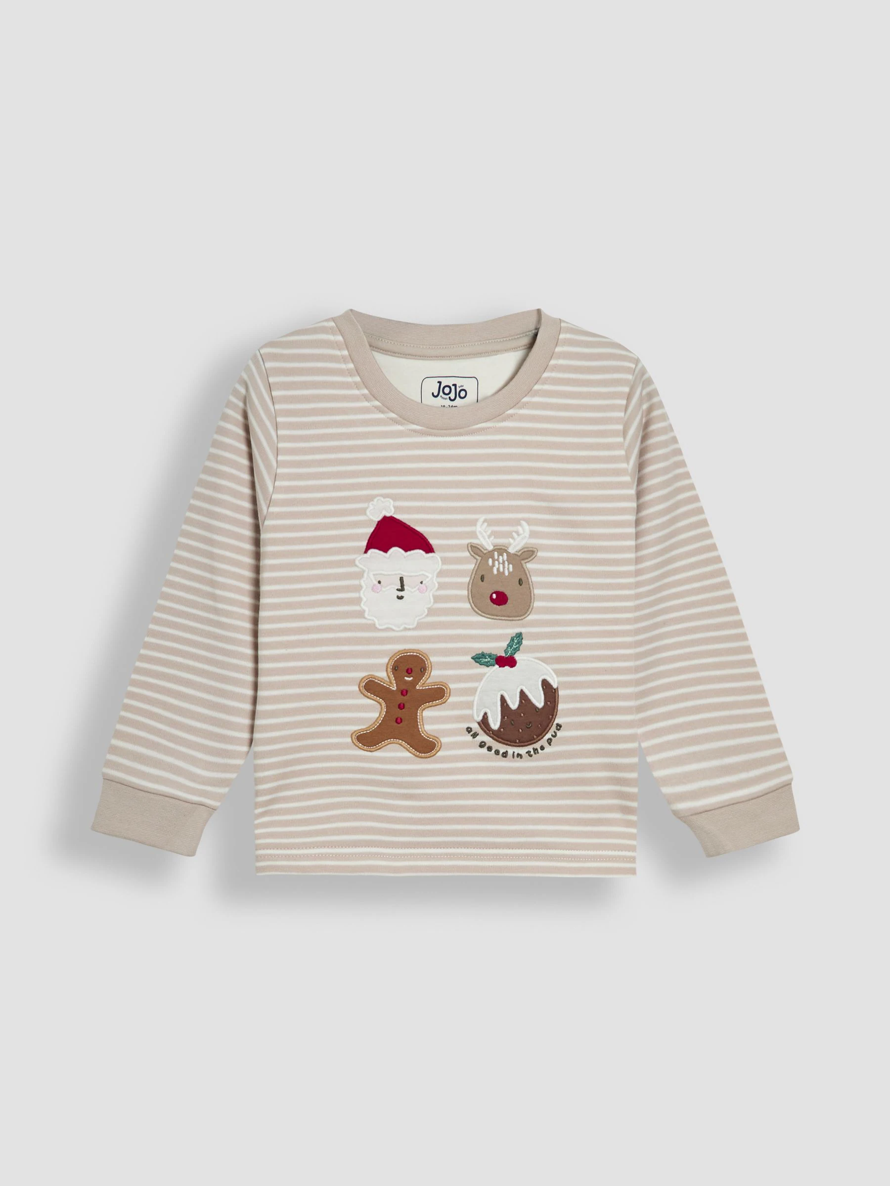 Kiezelkleurig kerstfiguur - JoJo Maman Bébé Character Appliqué Pyjamas