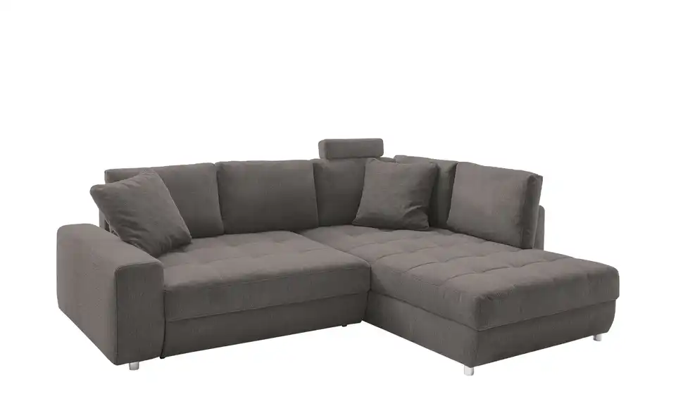 Ecksofa Arissa de Luxe Steingrau rechts Webstoff