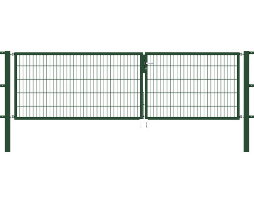 Dubbele poort ALBERTS Flexo 350 x 100 cm 6/5/6 kader 40x40 incl. palen 8 x 8 cm groen