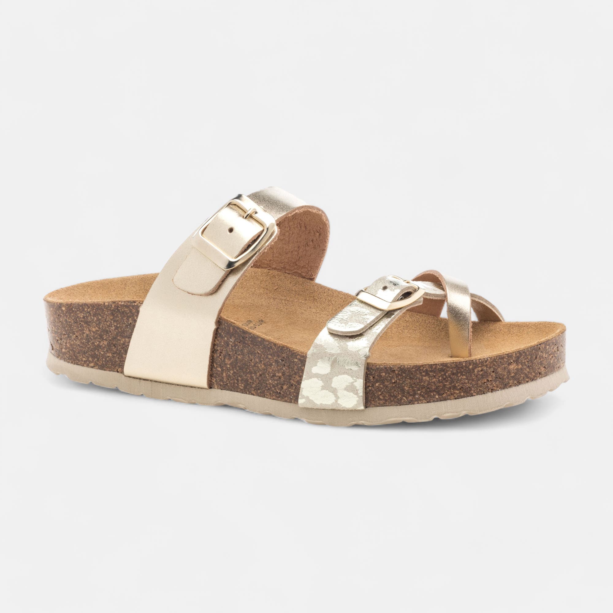 Mules semelle liège Femme or