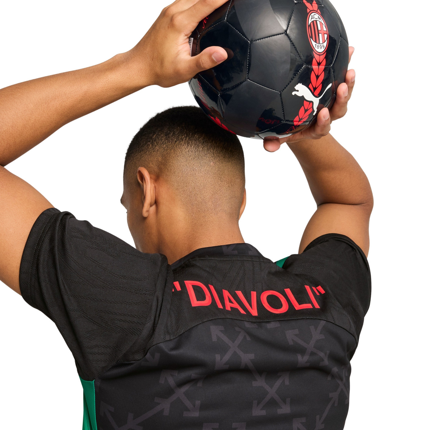 PUMA AC Milan X Off-White Pre-Match Trainingsshirt 2024-2025 Zwart Rood