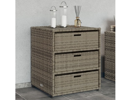 VIDAXL - Armoire de jardin Armoire de rangement de jardin gris 55x59x69 cm résine tress...