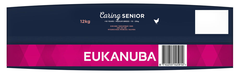 Eukanuba Caring Senior Medium Breed - Hondenvoer - 12 Kilogram - kip