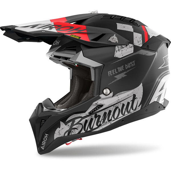 Airoh - Casque Aviator 3 Burnout Noir / Gris / Rouge / Mat