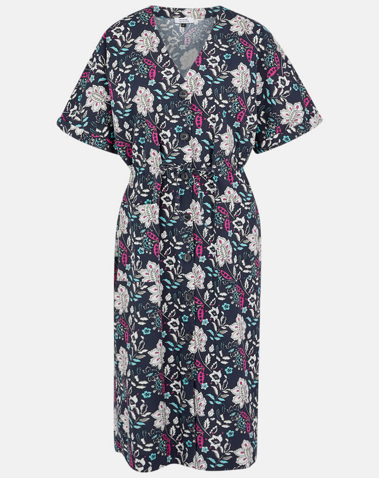 Galeries Lafayette Robe Epolo imprimée bleu marine