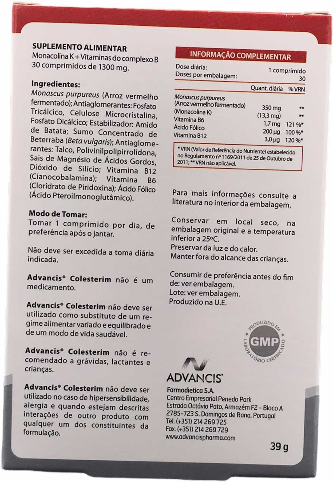 Advancis Cholesterim 30 comprimidos