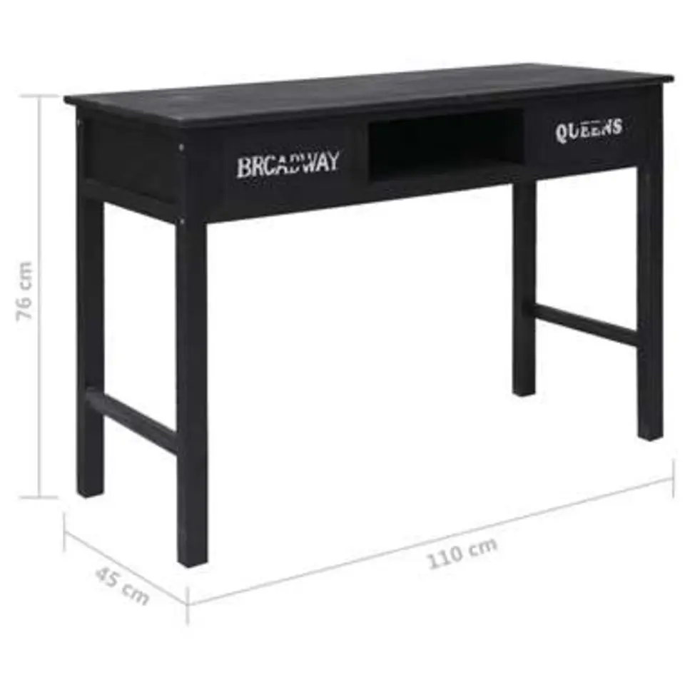 vidaXL - Wandtafel - Zwart - Hout