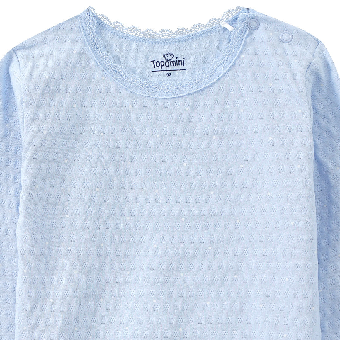 Topomini Baby Langarmshirt aus Bio-Baumwolle hellblau