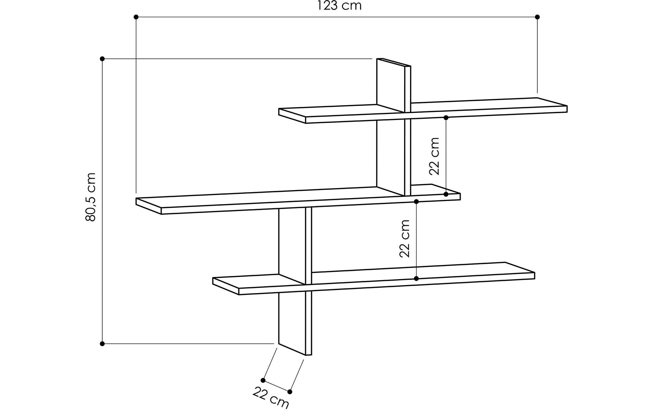 Wandregal Leo 123 x 80.5 cm, WeissWandablagen