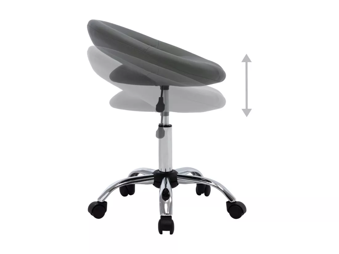 Chaise de travail roulante Gris Similicuir