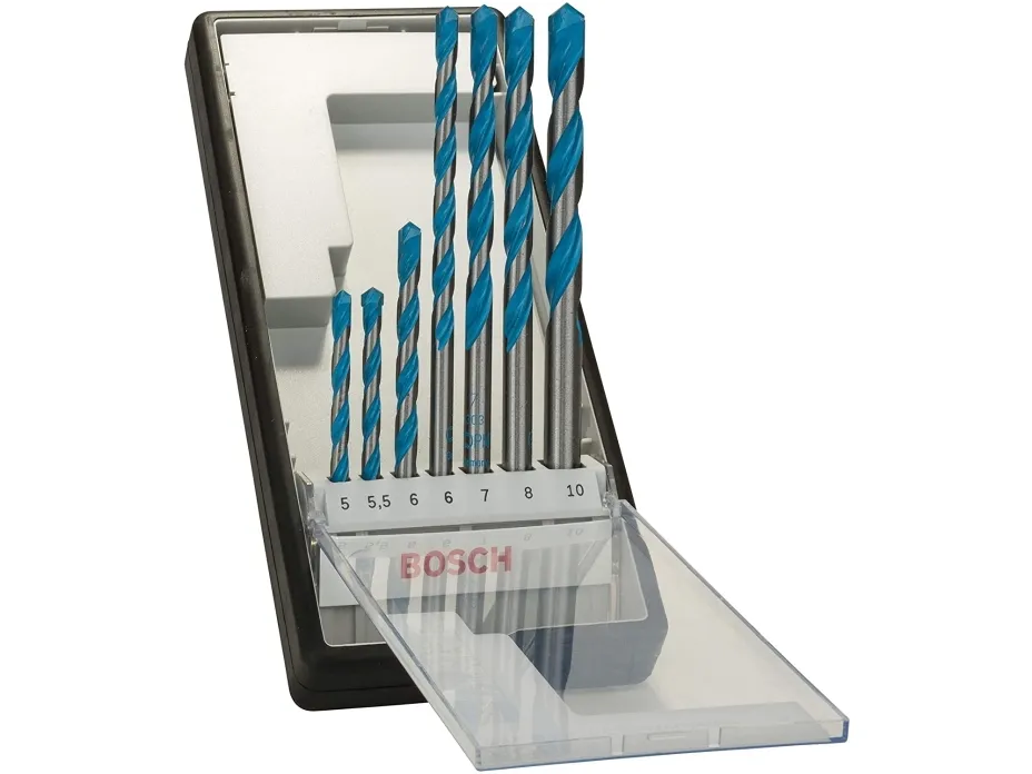 Bosch Robust Line CYL-9 Multi Construction - Borebitsæt - for multiformål - 7 stykker - 5 mm, 6 mm, 7 mm, 8 mm, 10 mm, 5.5 mm - længde: 85 mm, 100 mm, 150 mm