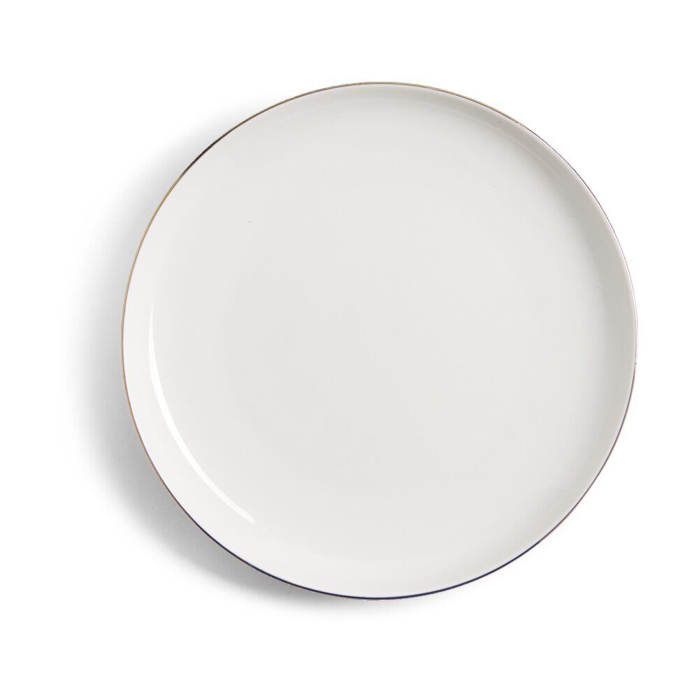 Assiette à dessert Oslo blanche bord doré Ø19cm