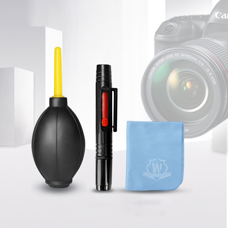 (3-tlg. Set) Kamera und GoPro Reinigungsset Linsenreiniger mit Mikrofasertuch und Blasebalg