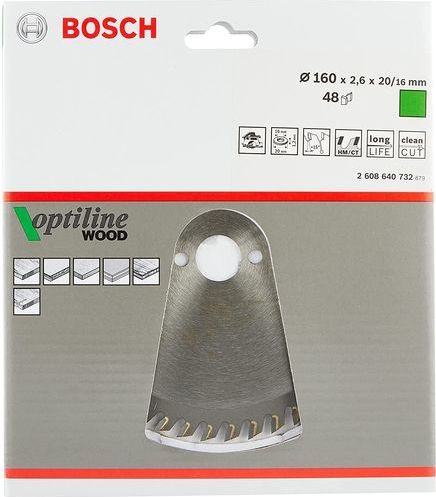 Bosch Professional Optiline Wood Cirkelzaagbla - Voor Zagen In Hou - Ø 160 M - 48 Tanden