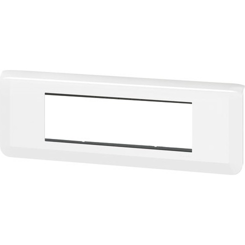 Plaque avec support pour 6 modules - Mosaic - montage horizontal - entraxe