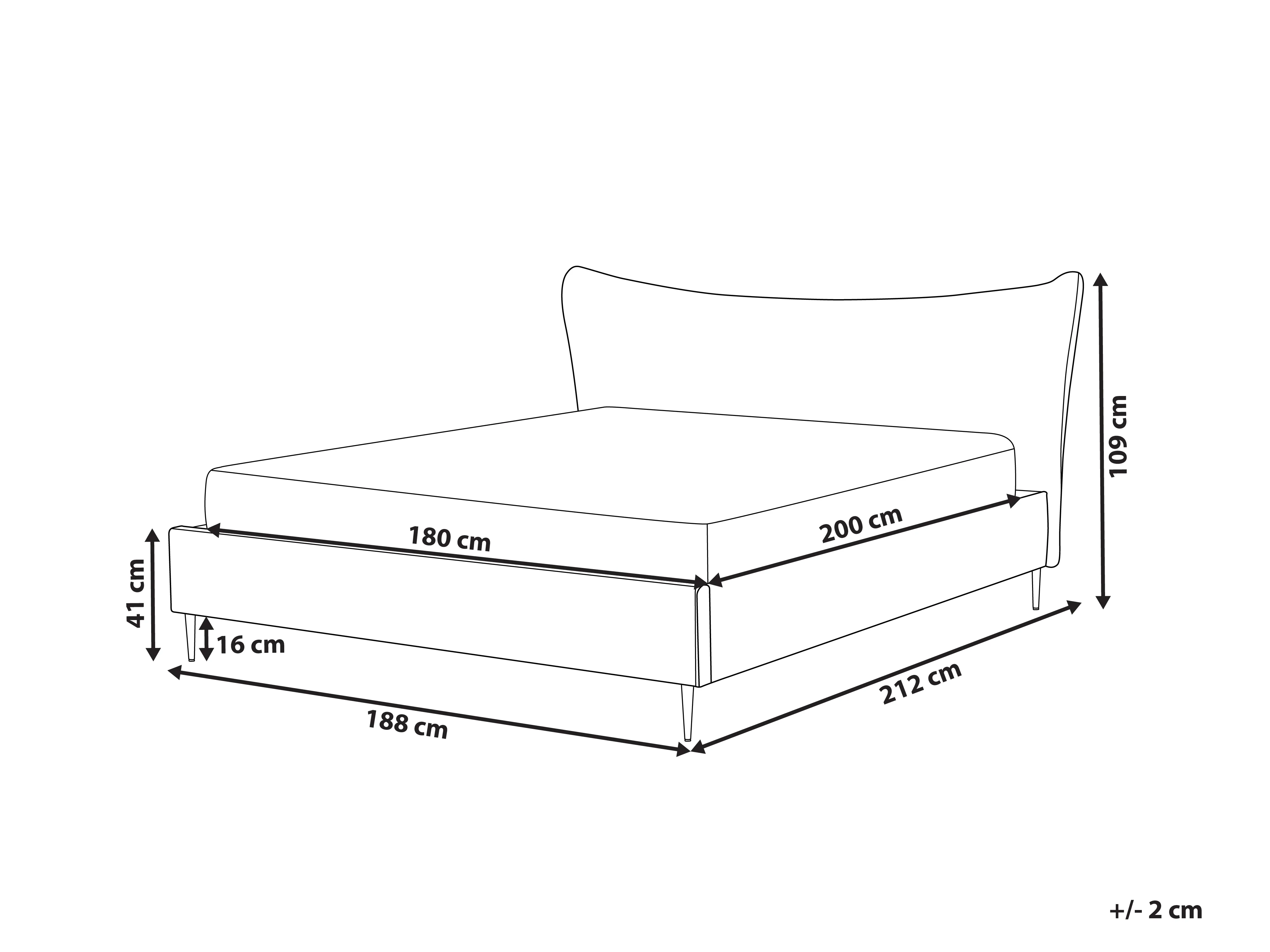 Bed Fluweel CHALEIX 180 x 200 cm Lichtgrijs