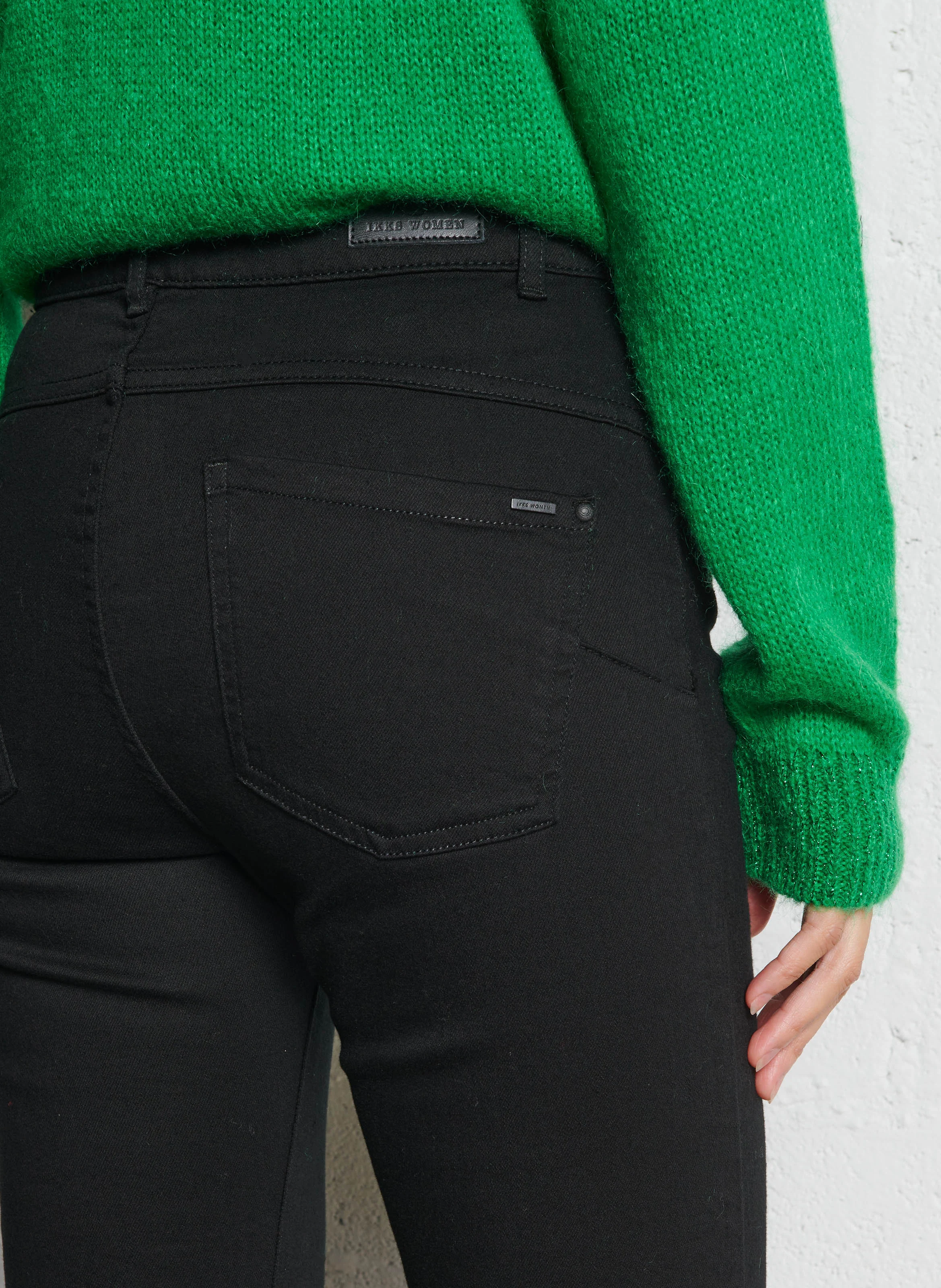 Jean flare en coton mélangé | Noir