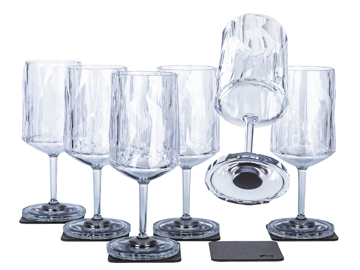 Silwy Wein 300 ml Magnetische kunststof glazen - set van 6