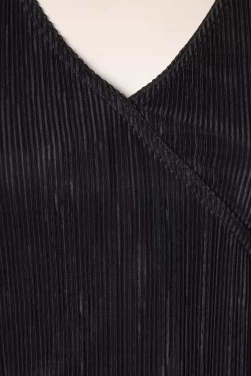 Vintage Chic for Topvintage Belle Pleated top in zwart