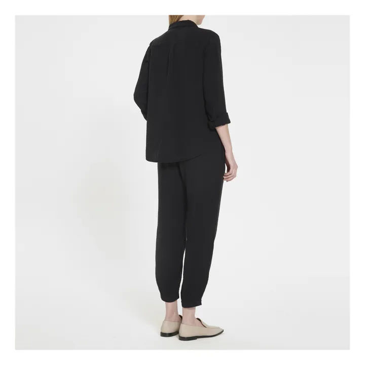 Xirena Chemise Scout Gaze de Coton | Noir