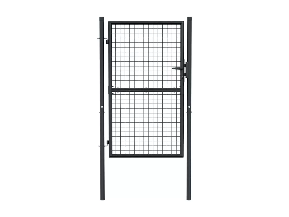 Portail en maille de jardin Acier galvanisé 100 x 200 cm Gris