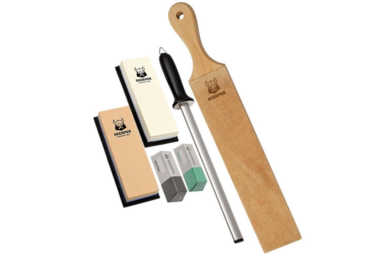 Skerper Basic Slijppakket met Stropping Paddle en Compounds