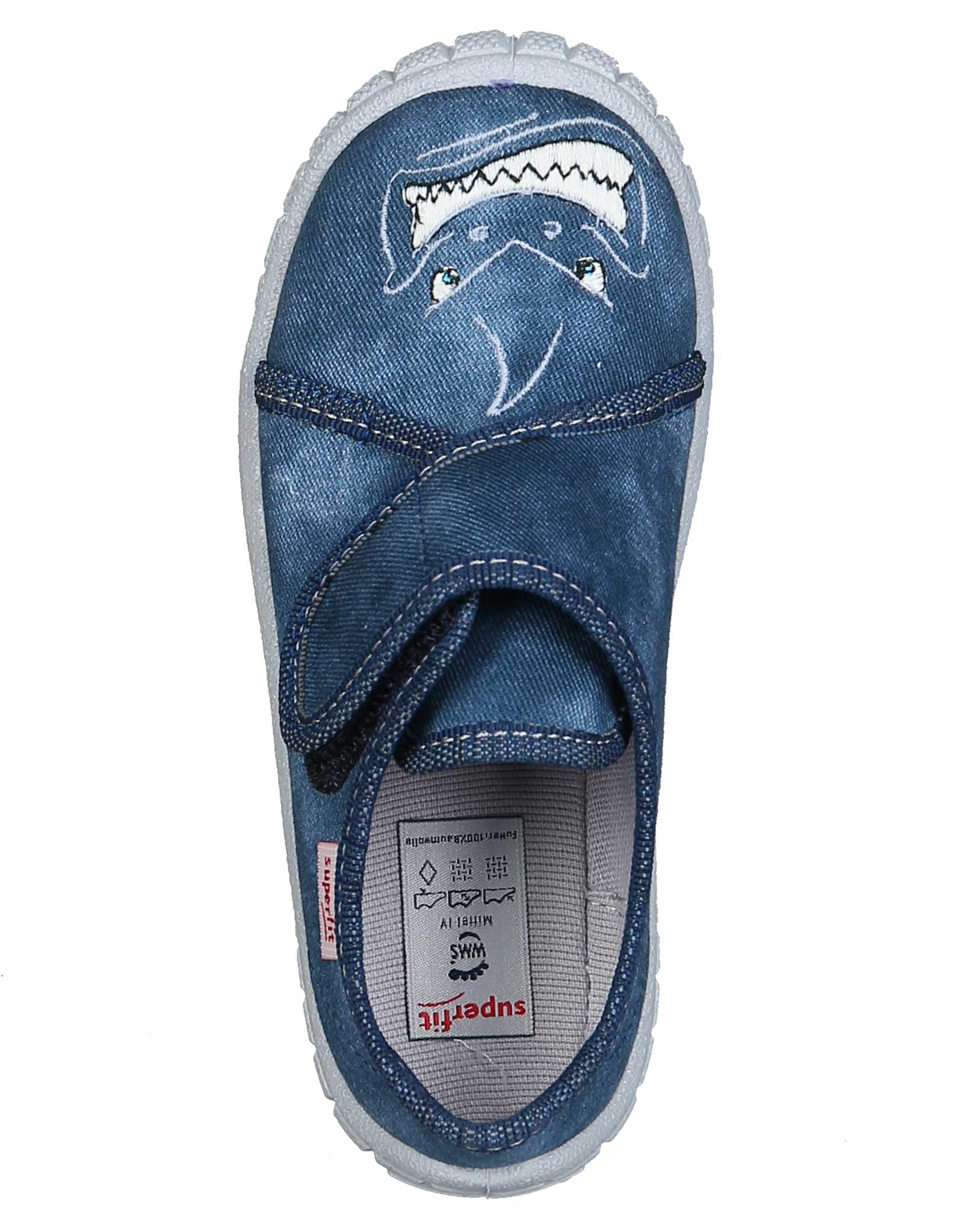 Klett-Hausschuhe BILL – GLOW IN THE DARK in jeansblau