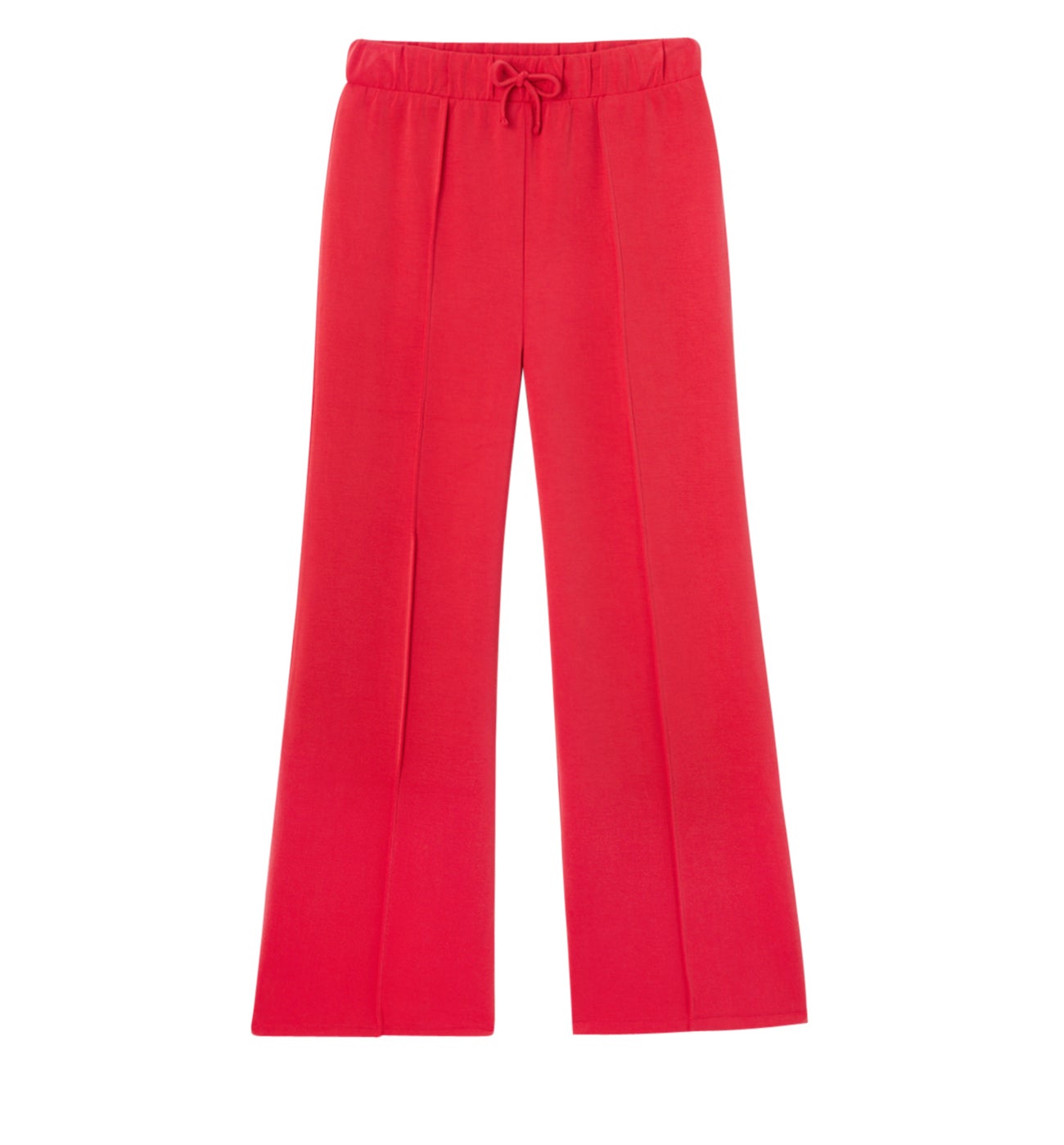 Pantalon large taille haute - Groseille