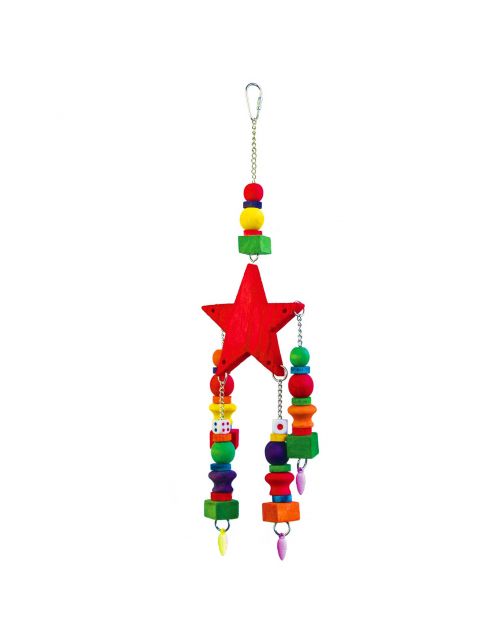 Keddoc Vogelspeelgoed Red Star - Vogelspeelgoed - 40x11.3x4 cm Multi-Color