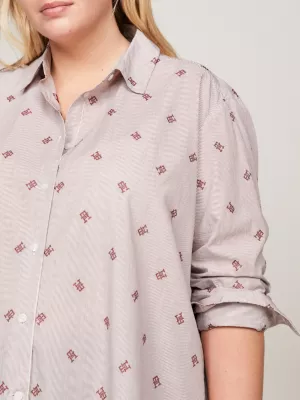 Camisa oversized listrada Curve TH Monogram Ithaca