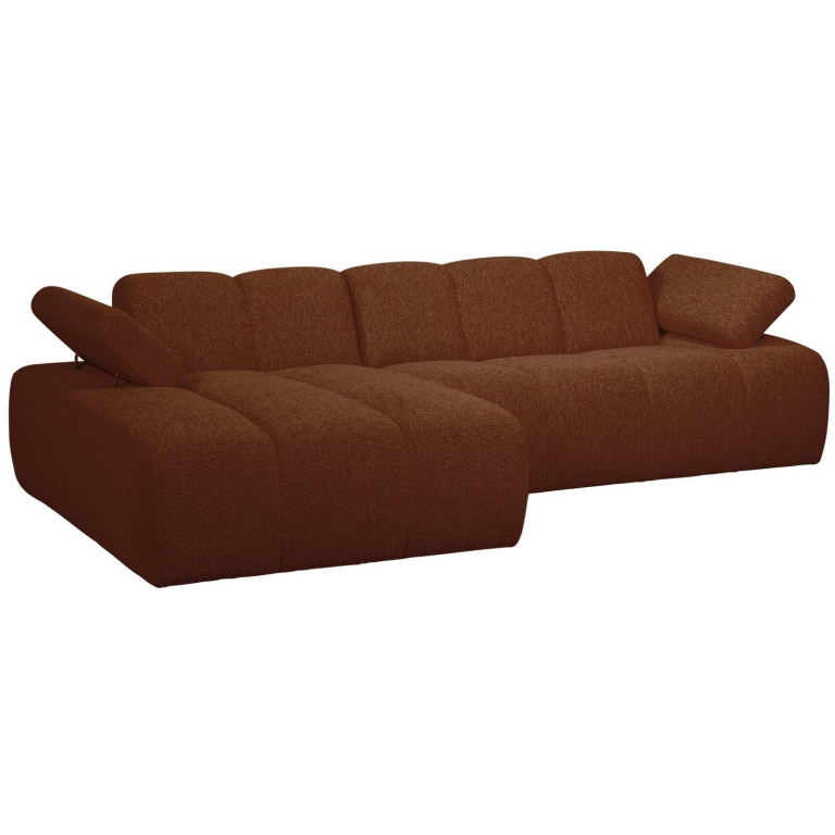 WOOOD Mojo bank chaise longue links bouclé bruin